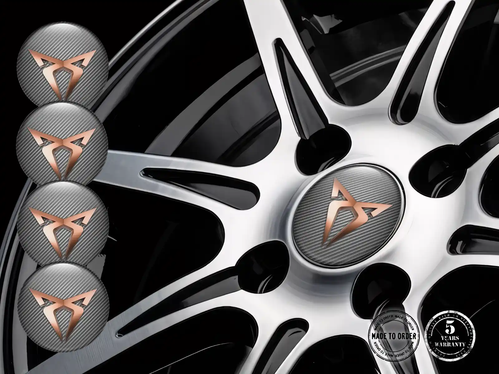 Seat Cupra Nabenaufkleber Ausgabe Individuelles Dome-Design